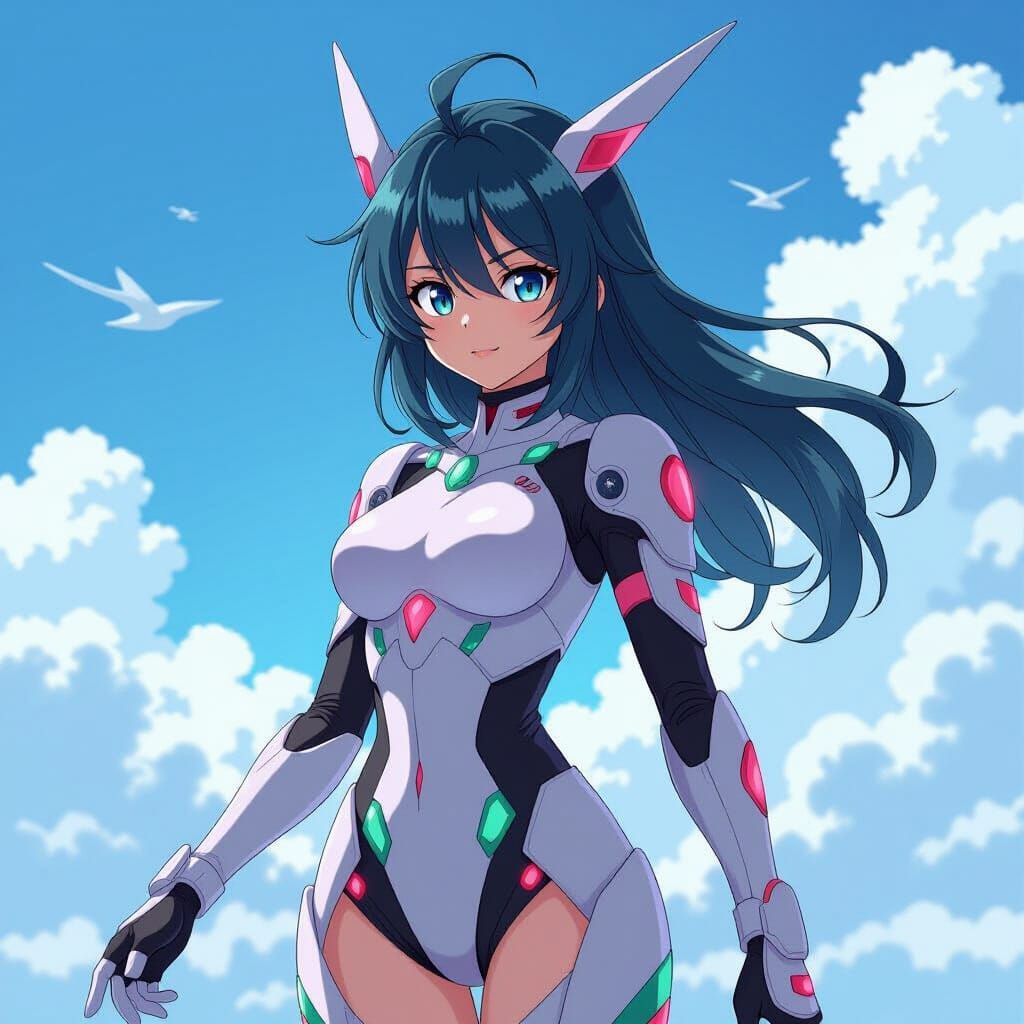 Anime Sky Dweller in Cel-Shaded Style