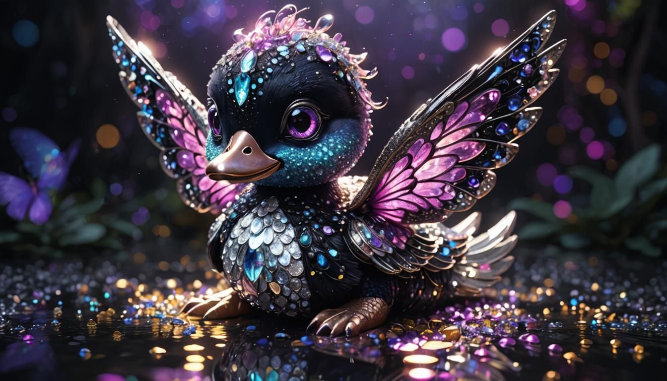 Jeweled Butterfly Winged Duck: CGI Render