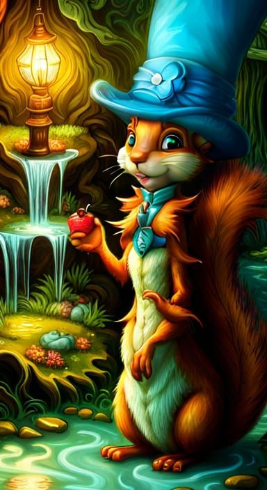 Madhatter Squirrel in a wonderland
