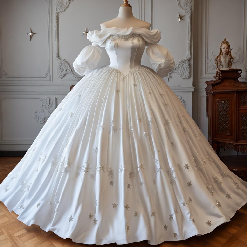Rococo Princess Dress with Silver Star Details