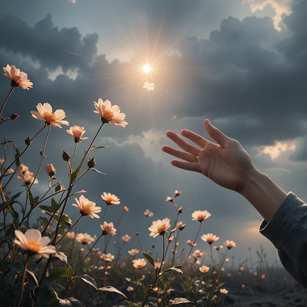 Dreamy Matte Painting of Flower with Ethereal Glow