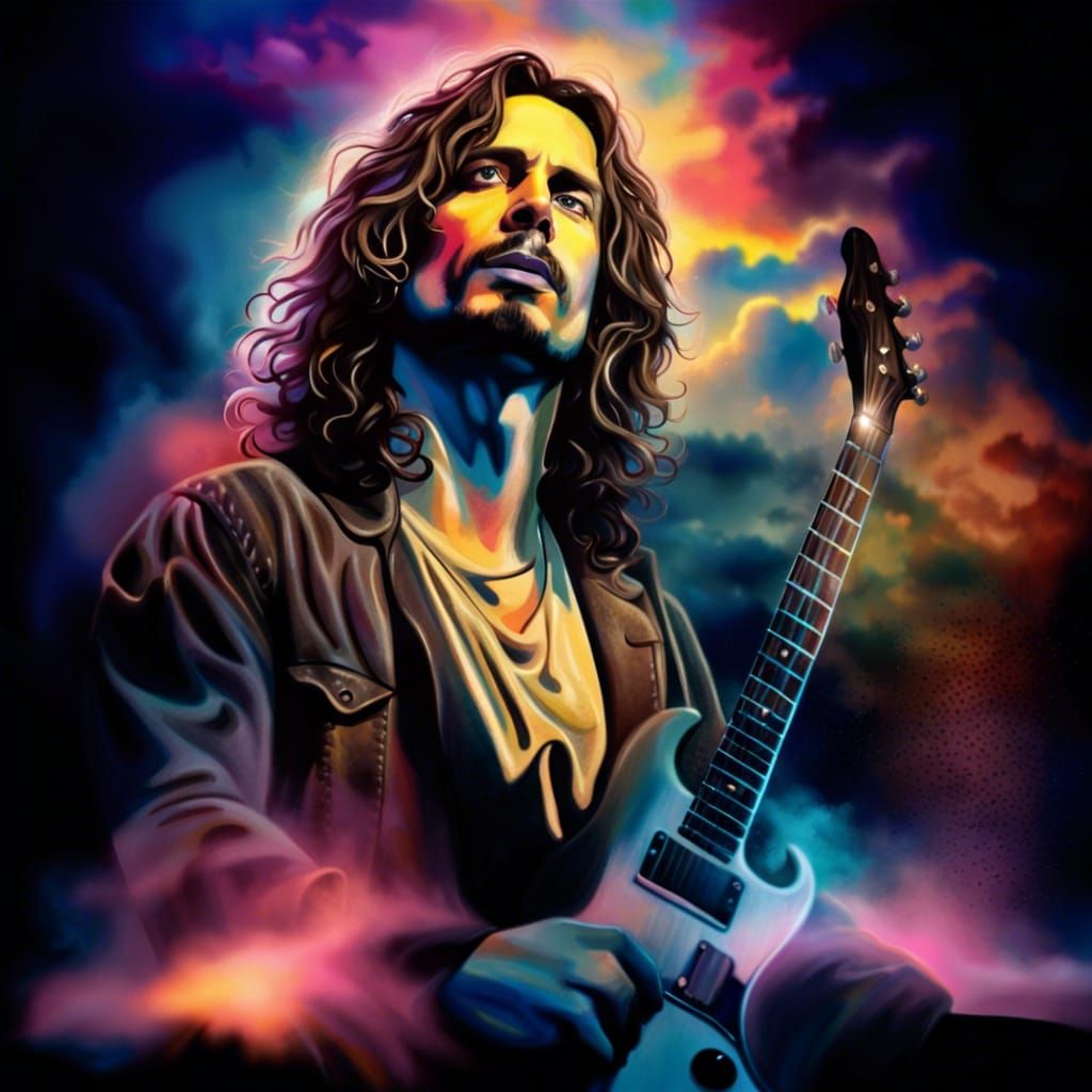 Heavenly Portrait with Colorful Sky