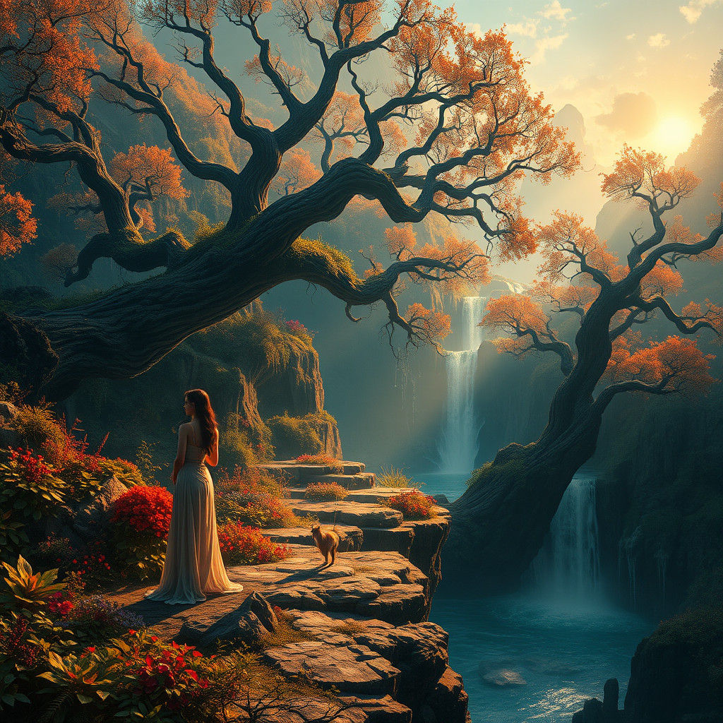 Ethereal Sorceress in Mystical Dreamlike Realm