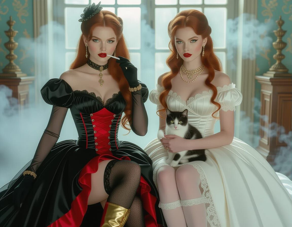 Ethereal Twins in Steampunk Fantasy Setting