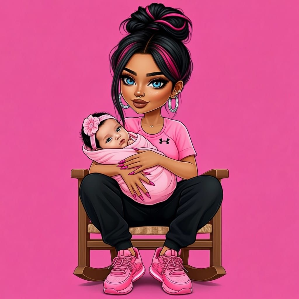 Encaustic Artwork: Mother and Child in Vibrant Hues