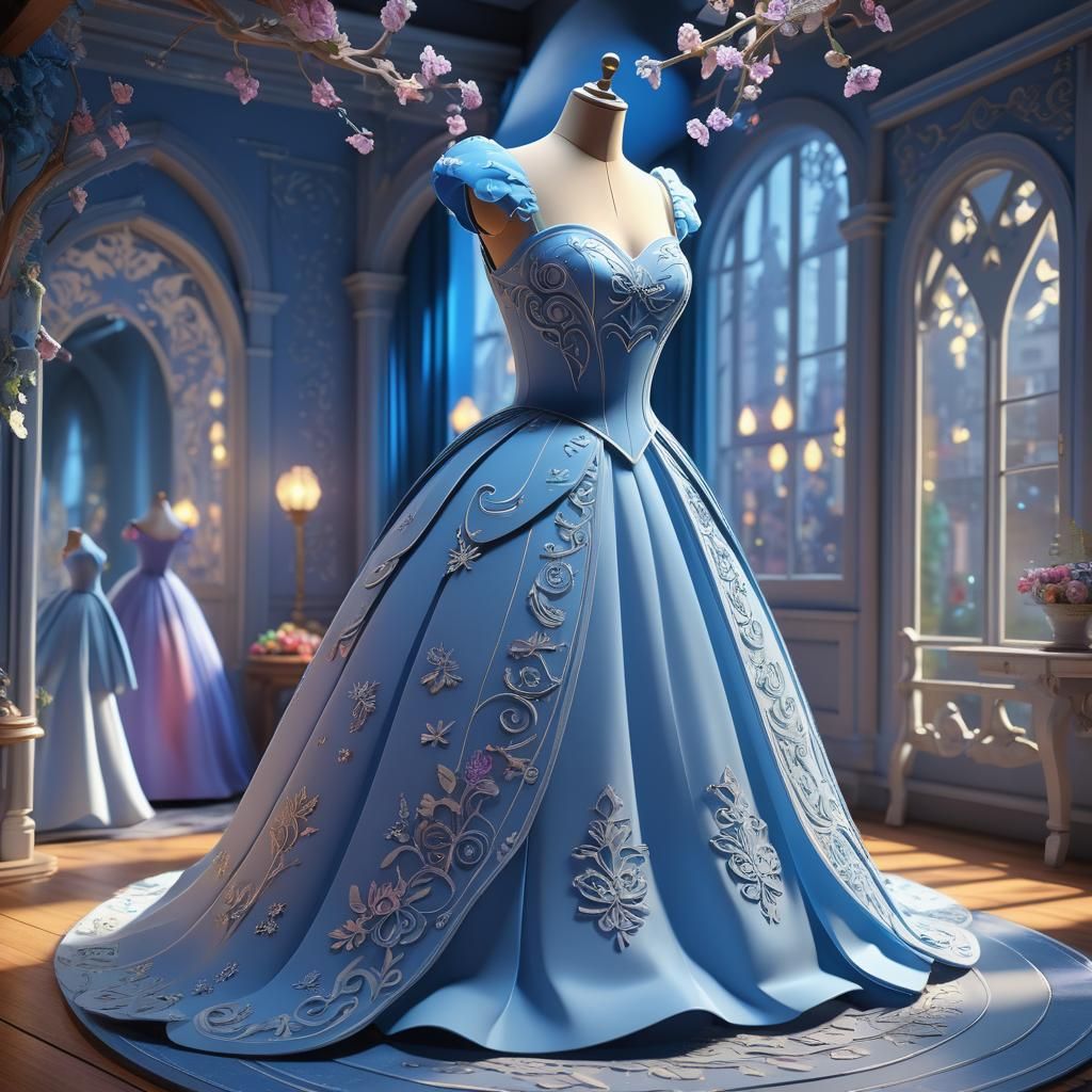 Kirigami Cinderella Dress in Shop Diorama