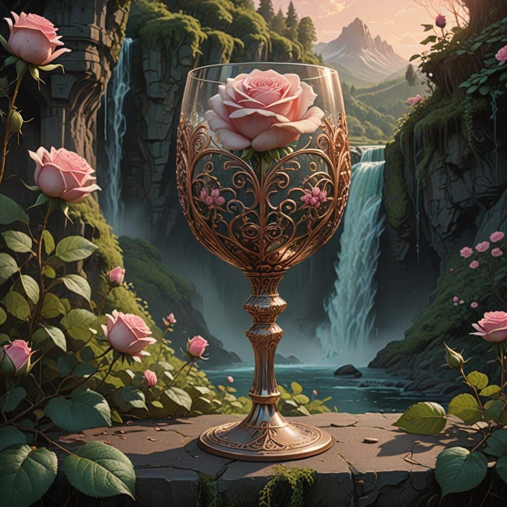 Luxurious Whimsical Goblet in Futuristic Fantasy Style