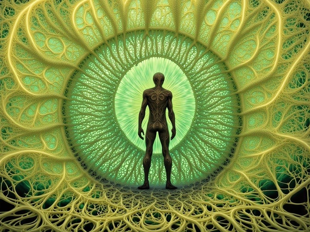 Stunning Abstract Portrait of a Man in a Backlit Splash of S...