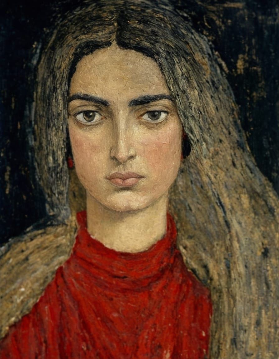 Goth Girl Portrait in Minimalist High Contrast Style