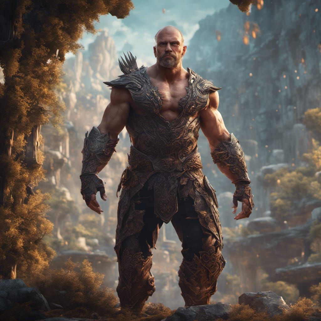 Detailed Fantasy Art of Muscular Man