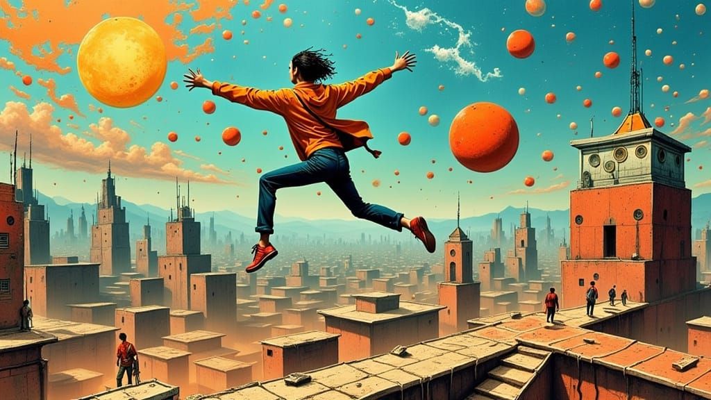 Surreal Jump Inspired by Dali, Escher, and Magritte