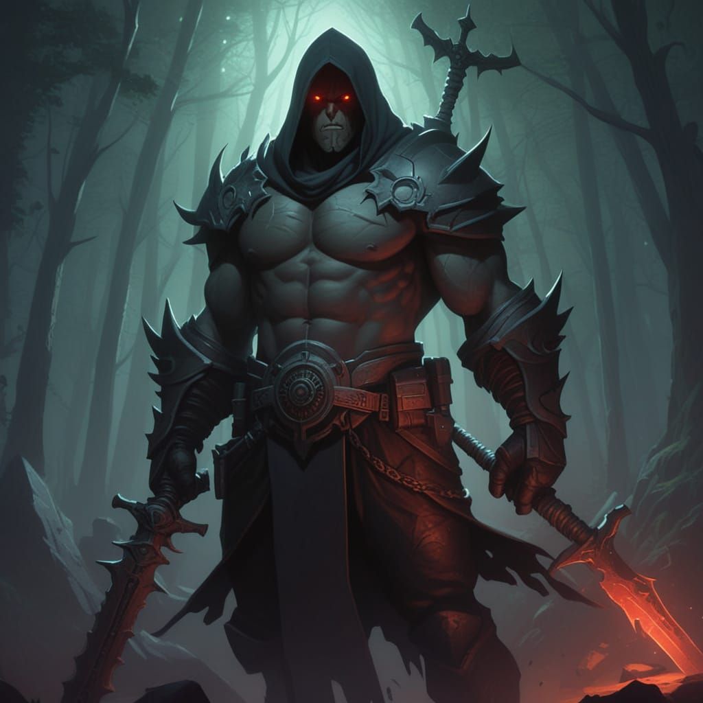 Grimdark Fantasy Landscape in Dark Style