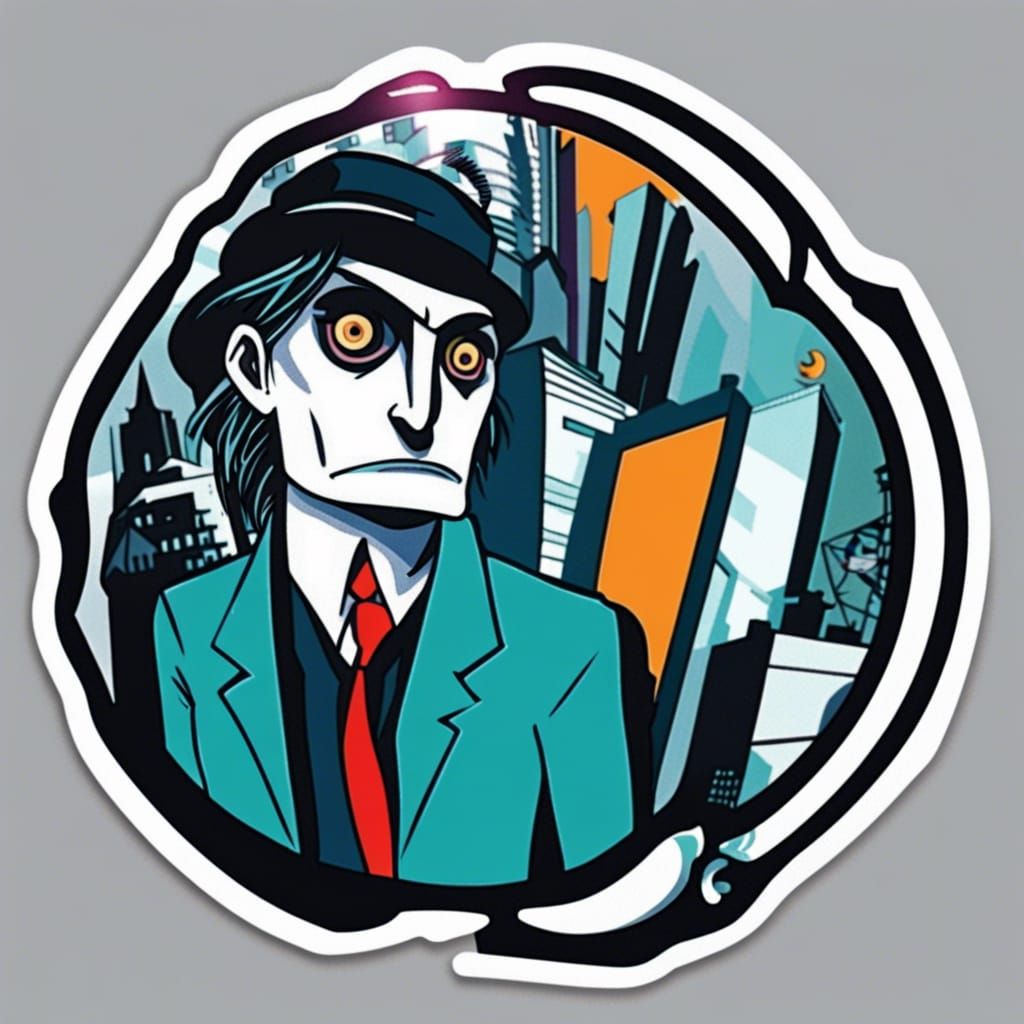 Possessed Worker in Kirchner Style With Evil Palaces