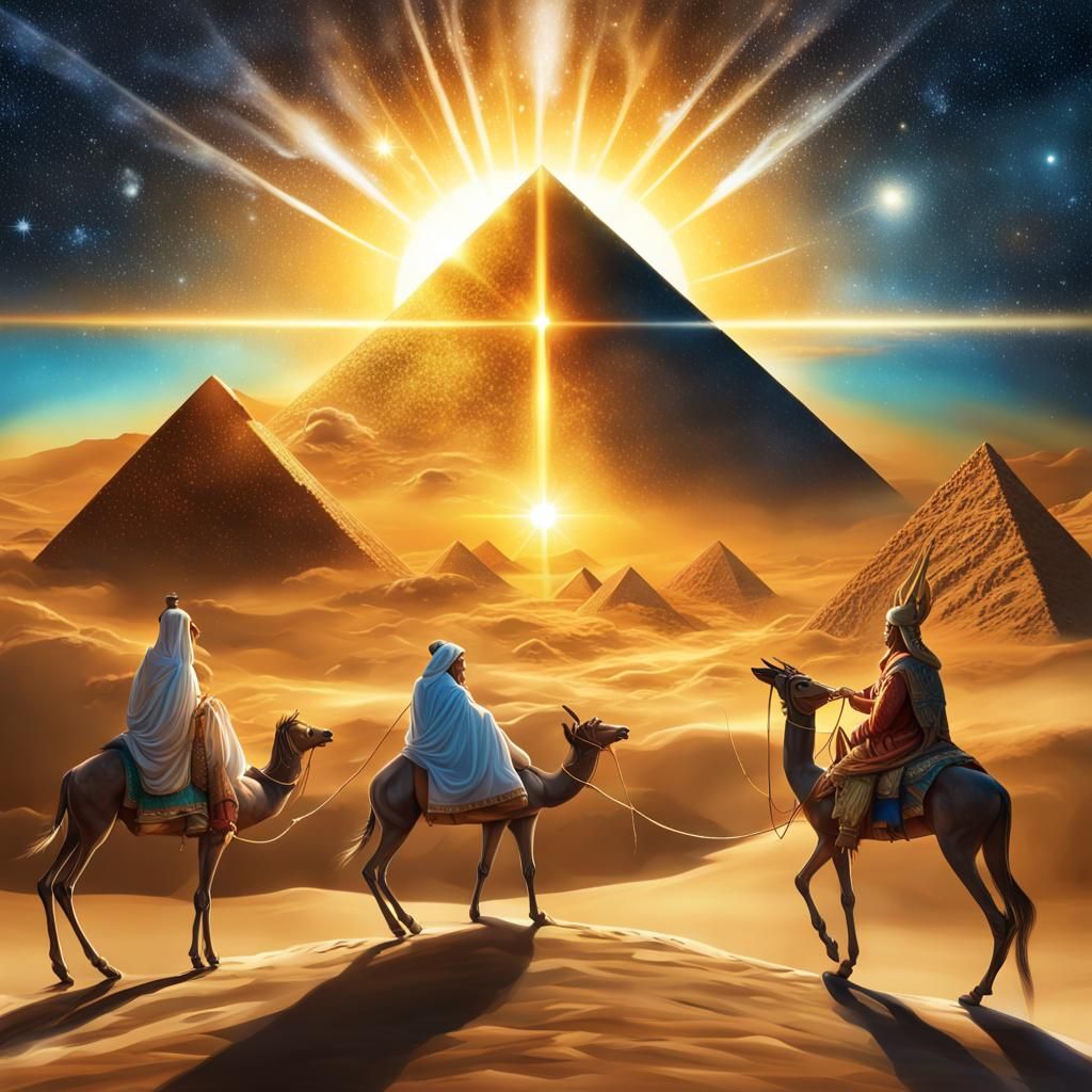 Nativity Scene with Orion Constellation, Hyperrealistic Art