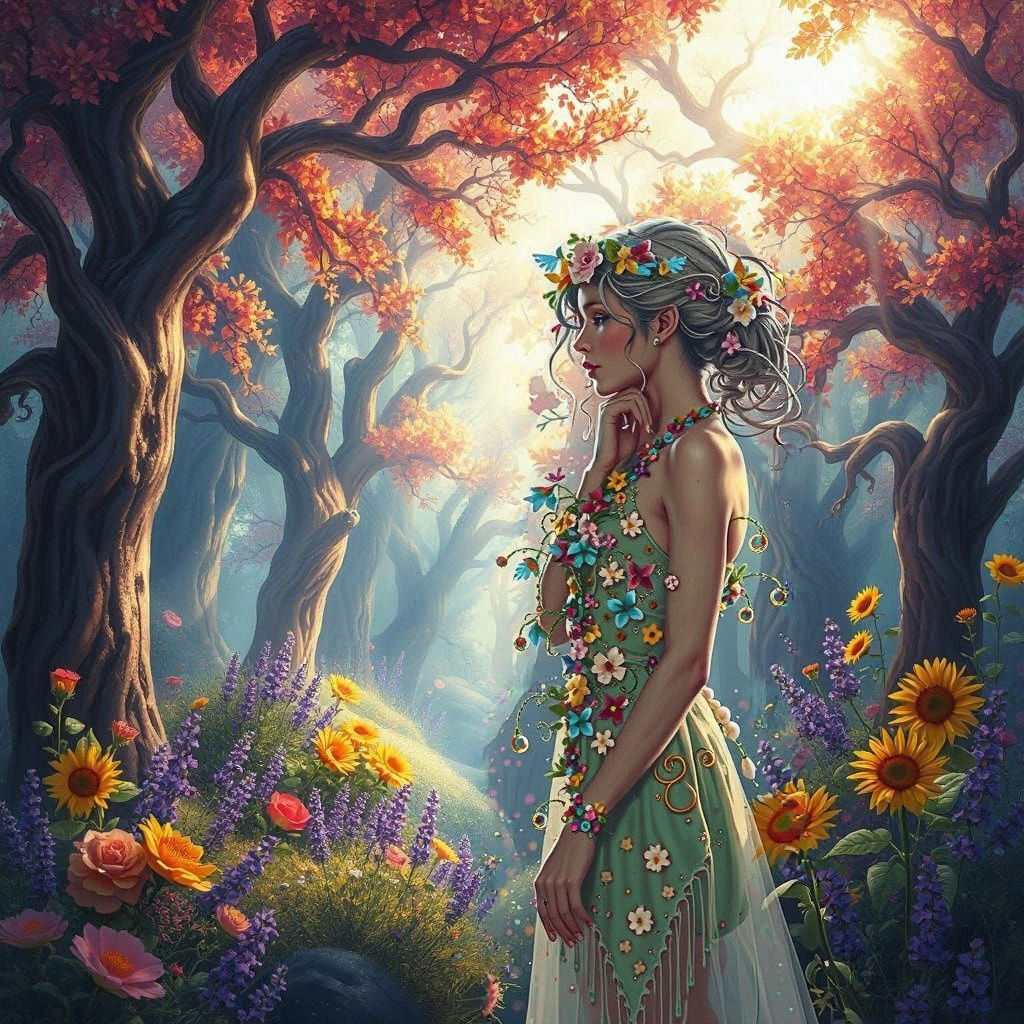 Ethereal Fantasy Forest in Vibrant Colours