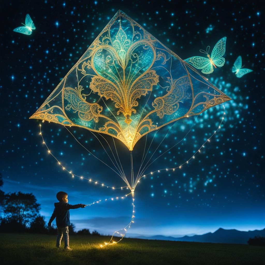 Gifted Child Flying a Magic Kite