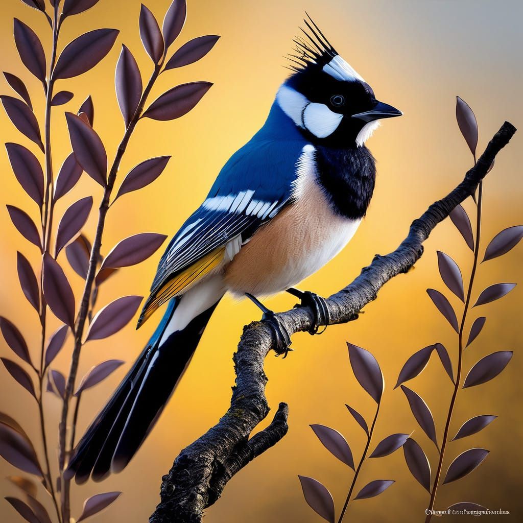 Bird in Exquisite Plumage and Golden Light