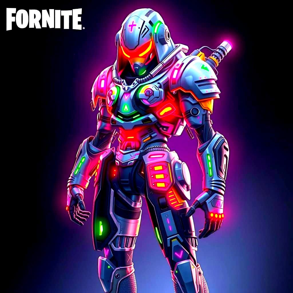 Cyberpunk Fortnite Gun with Neon Accents