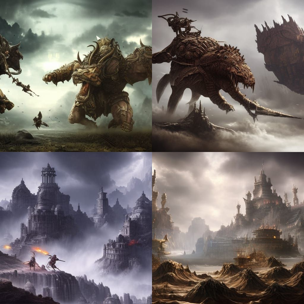 Epic Battle: Dramatic Digital Matte Painting