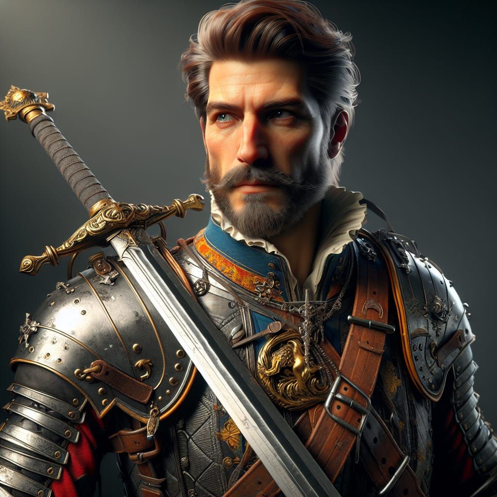 Landsknecht Portrait with Zweihander in 8K