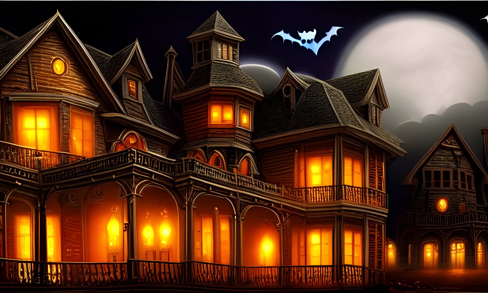 Spooky Halloween Night: Detailed Matte Painting