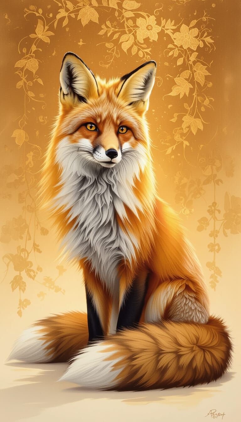 Elegant Fox Portrait with Dynamic Lighting