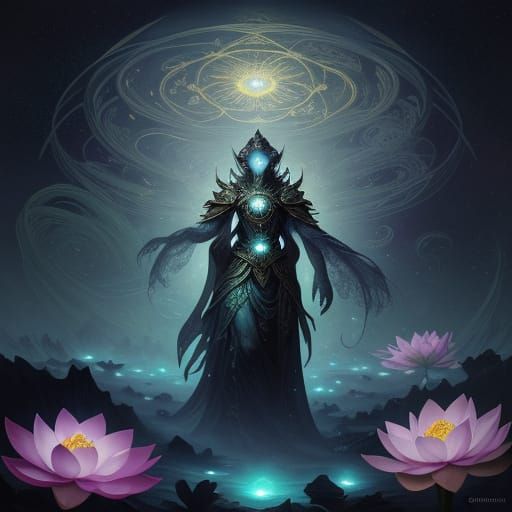 Celestial Lotus Garden in Deep Space, Concept Art