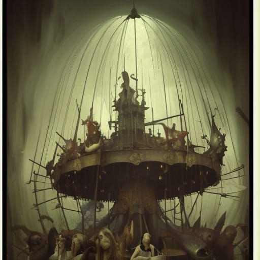 Sinister Carousel: Dark Fantasy Concept Art