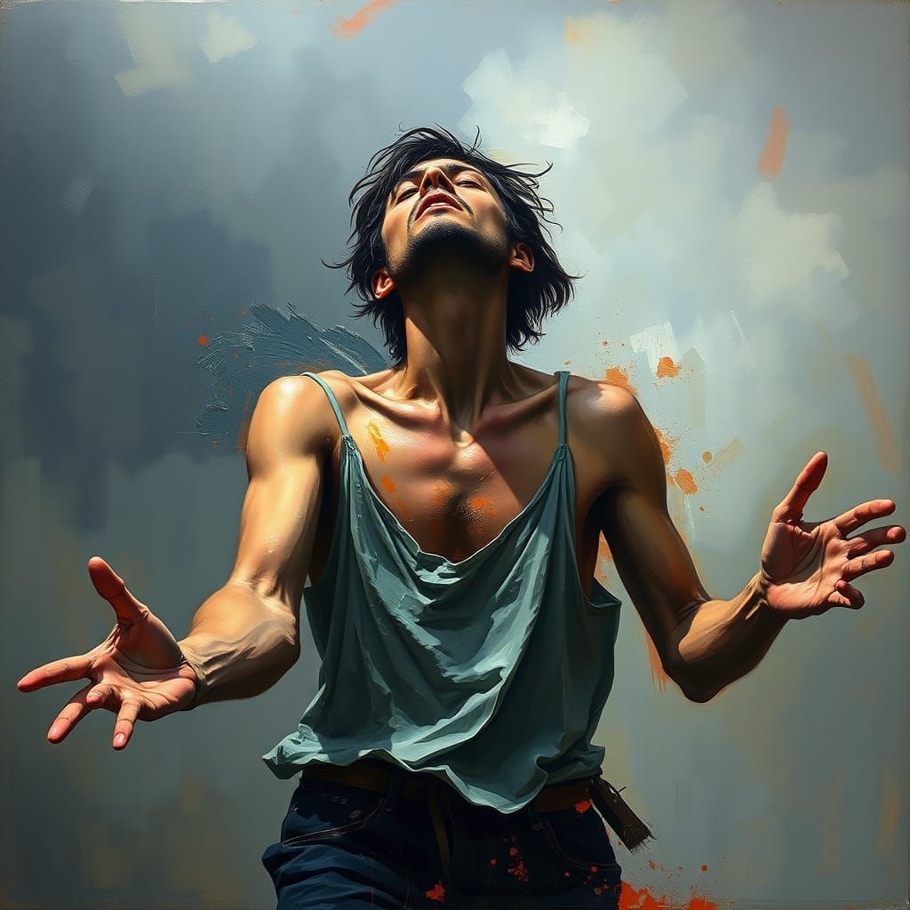 Emotive Figure in Turmoil