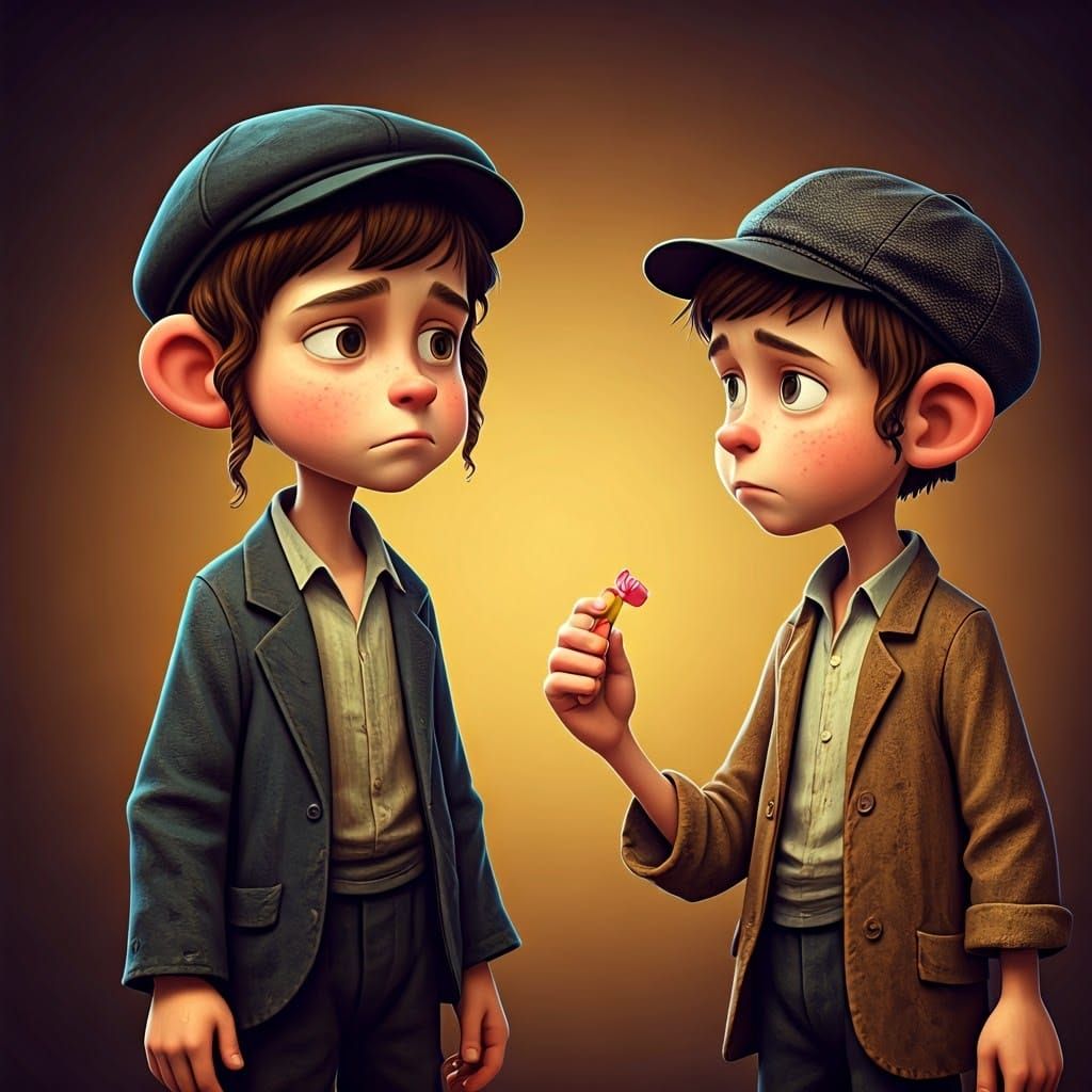 Nostalgic Childhood Moment of Envy in Vintage Style