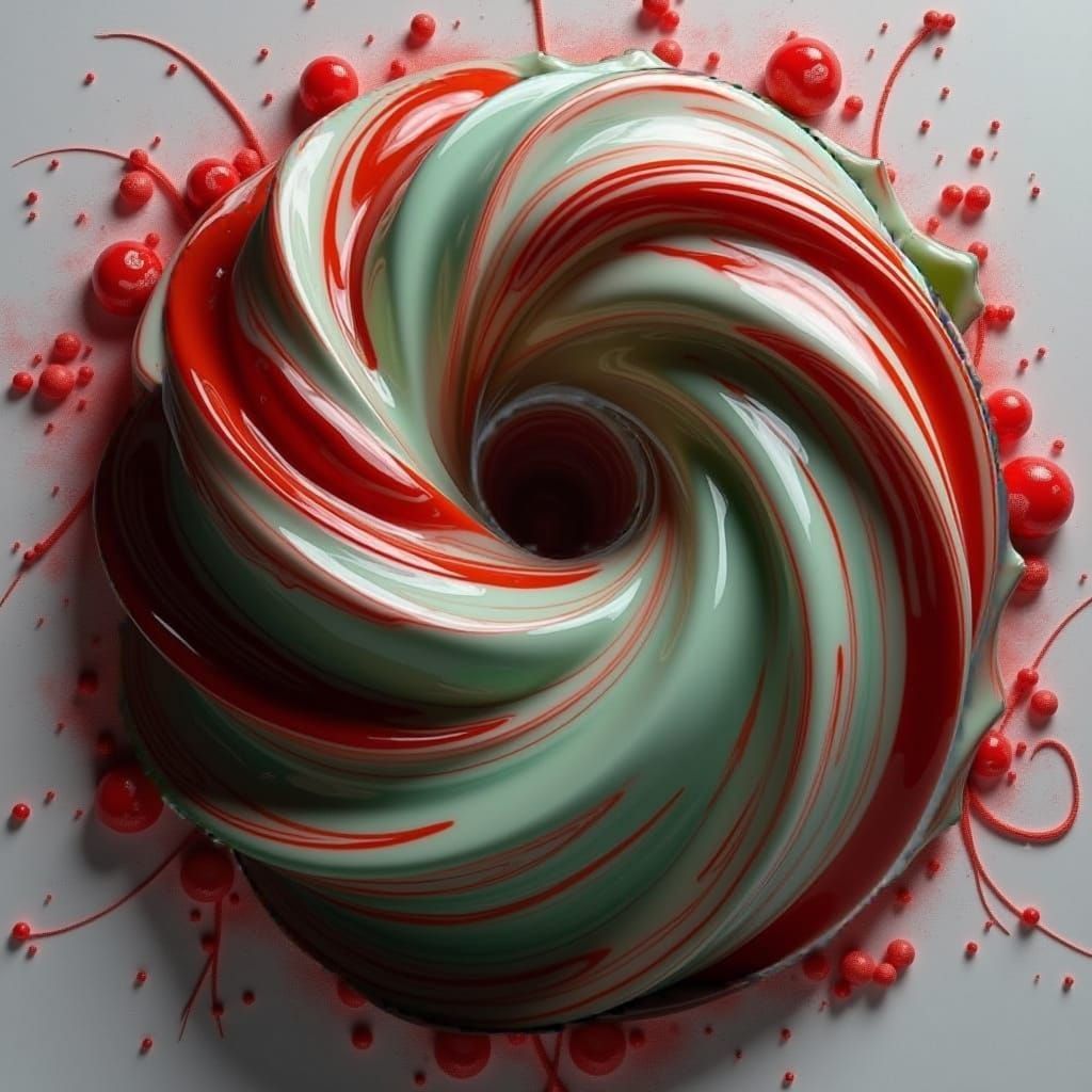 Abstract Swirling Gelato Colors with Bold Stripes