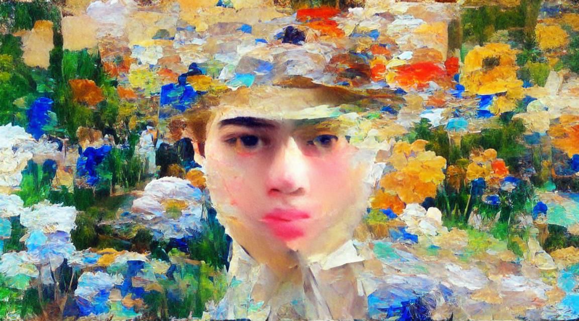 Impressionistic Flower Field Painting