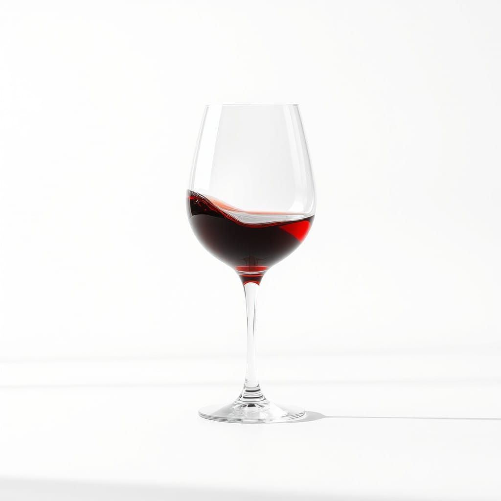 Surreal Minimalistic Wine Glass on White Background