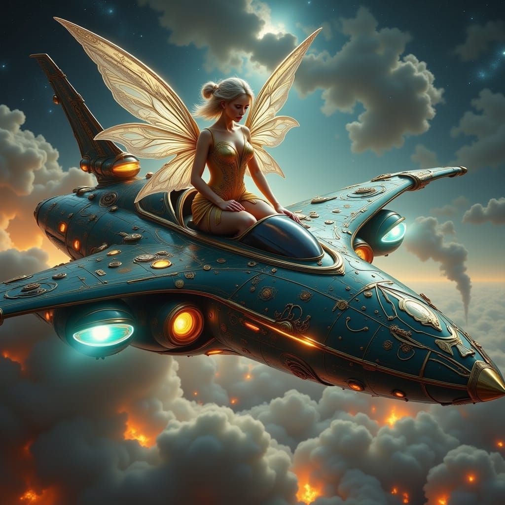 Fairy Elf on Sci-Fi Spaceship