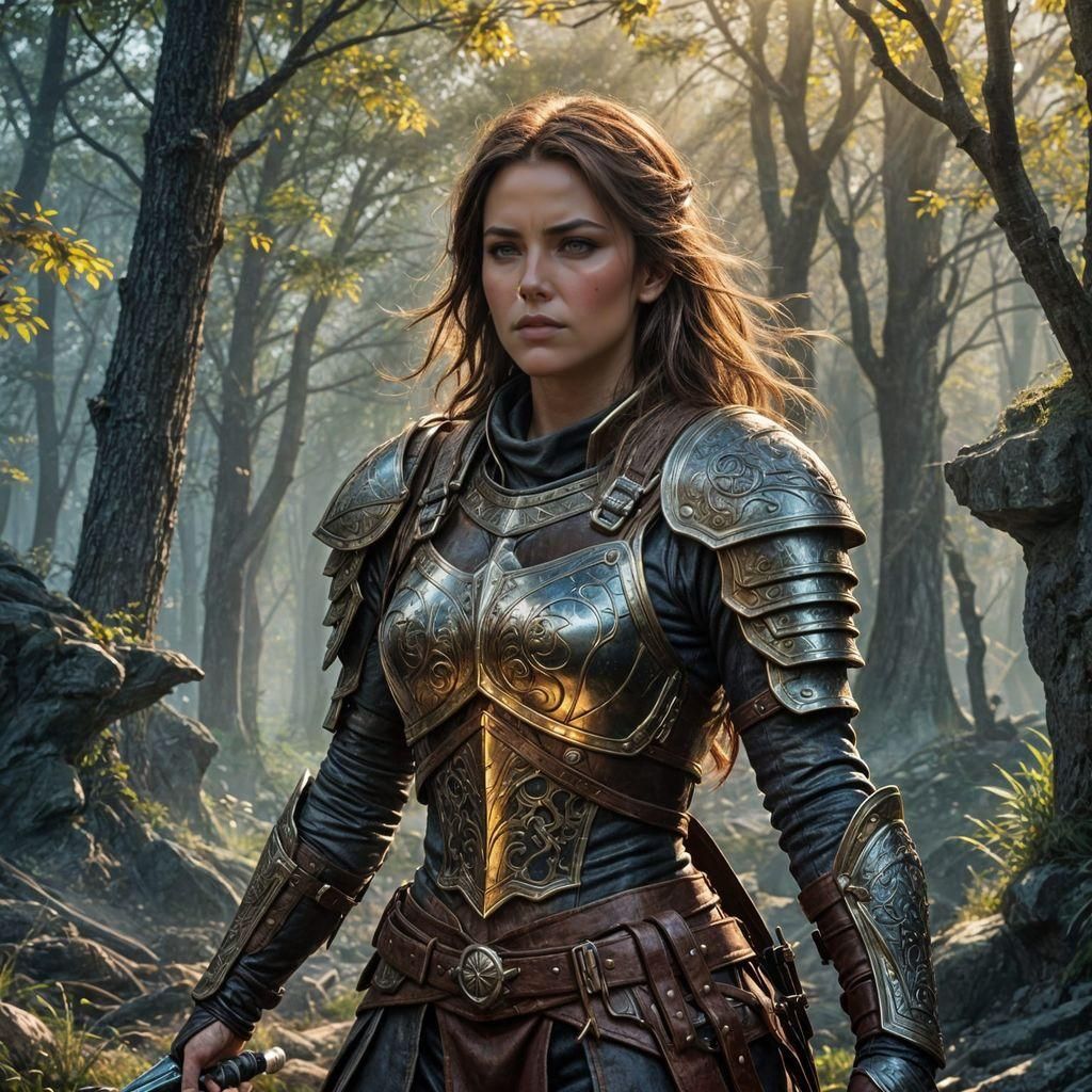 Epic Fantasy Warrior Portrait in Hyperrealistic Style