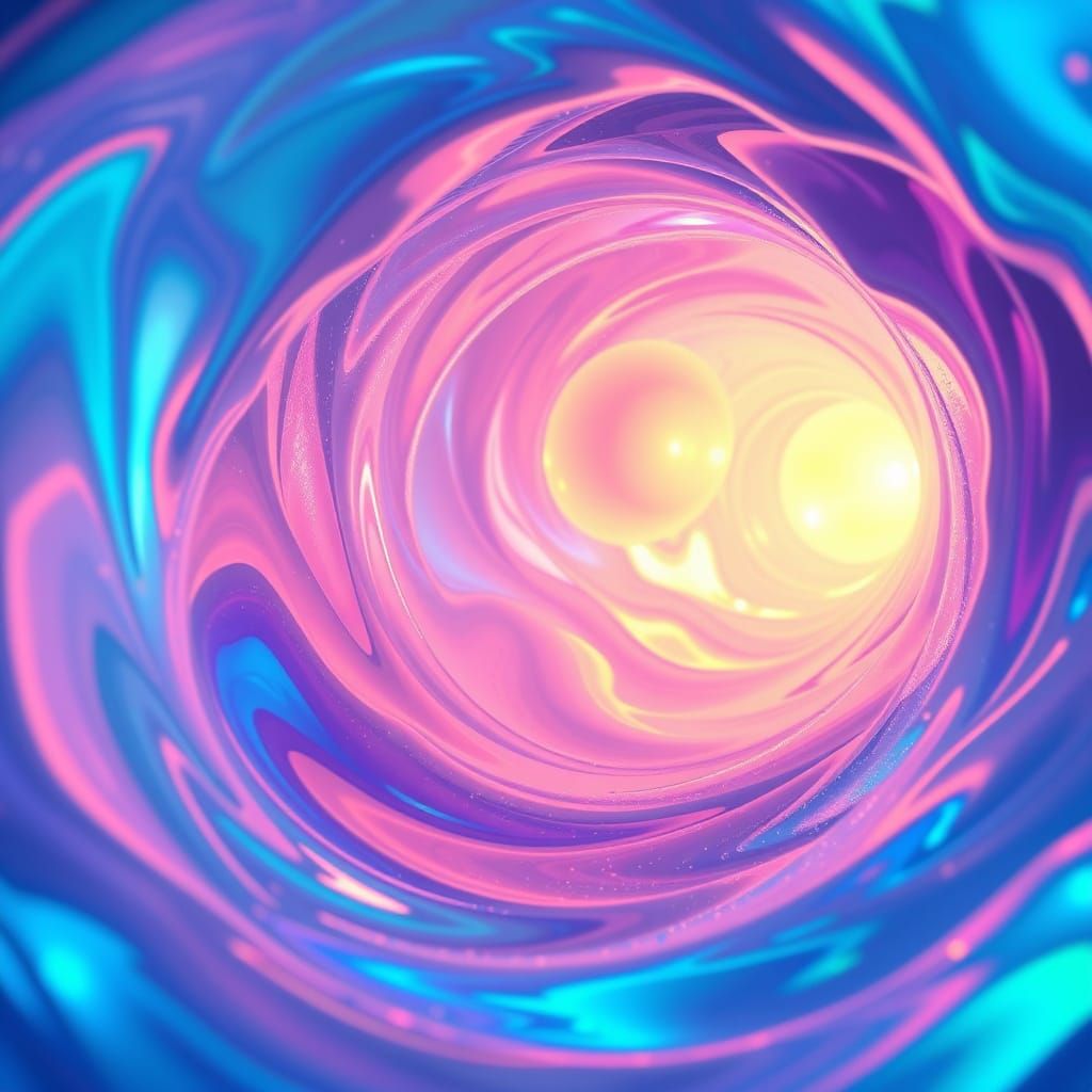 Surreal Iridescent Landscape in Exquisite Matte Painted Deta...