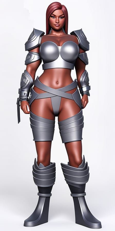 Female Bodybuilder Flexing On Stage in 3D Digital Art