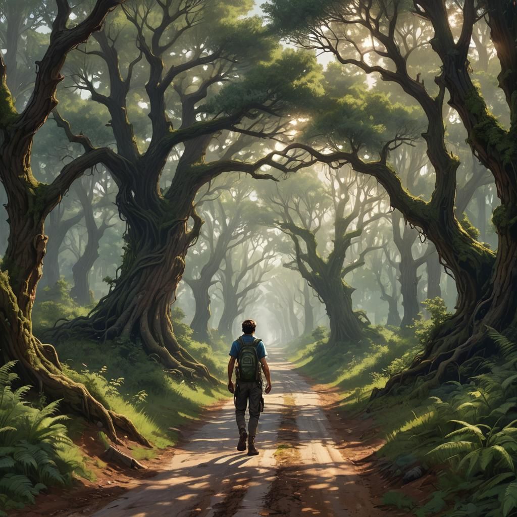 Hyperrealistic Vines and Pines in Splash Art Style