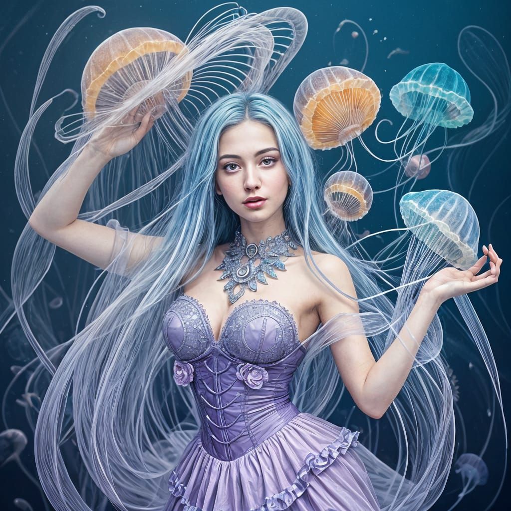 Glamorous Mermaid in Deep Sea
