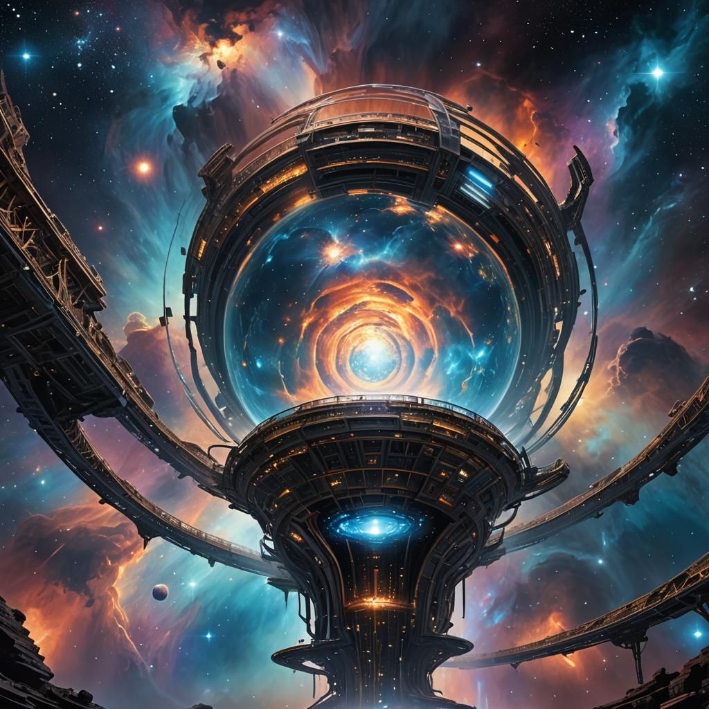 Colossal Megastructure in Deep Space Concept Art