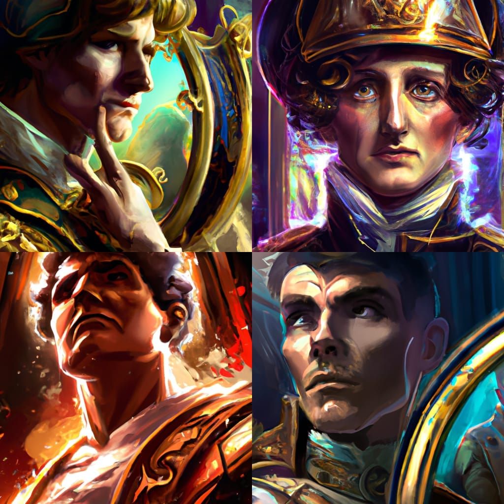 Napoleon Portrait in Art Nouveau Style