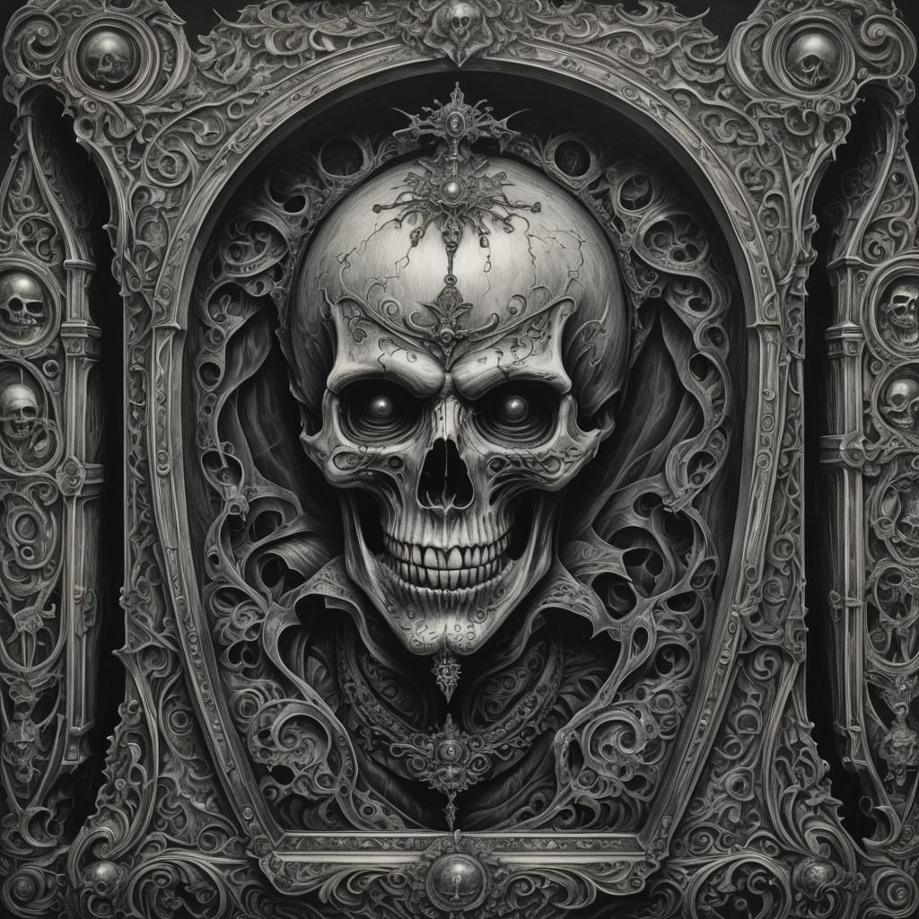 Victorian Coffin in Hyperdetailed Charcoal Style