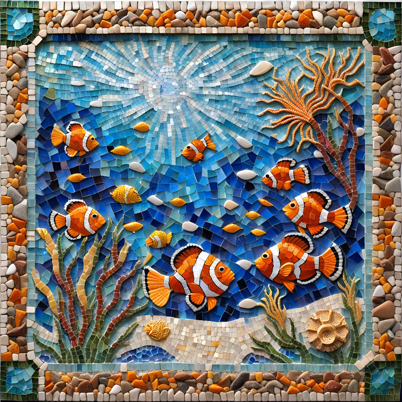 Vibrant Underwater Mosaic Art