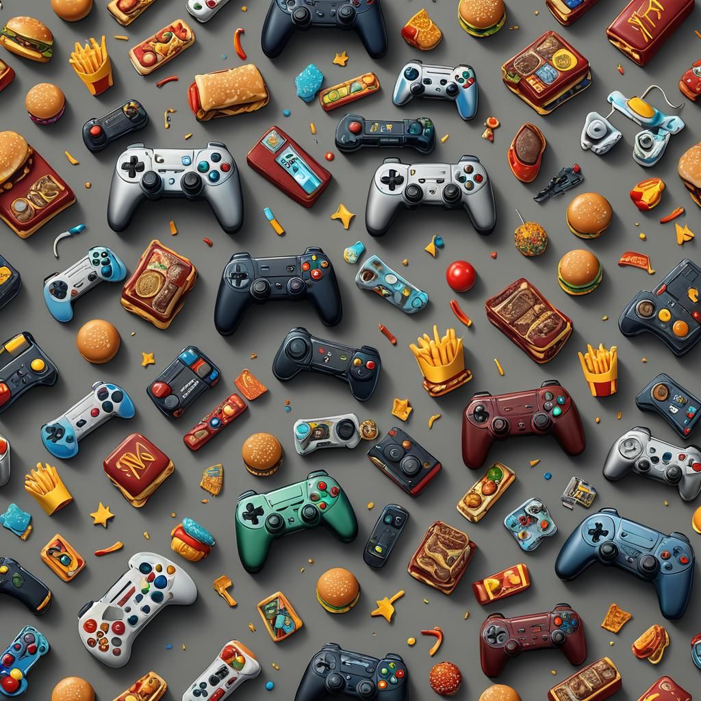McDonald's Game Controller Fusion: Detailed Digital Art