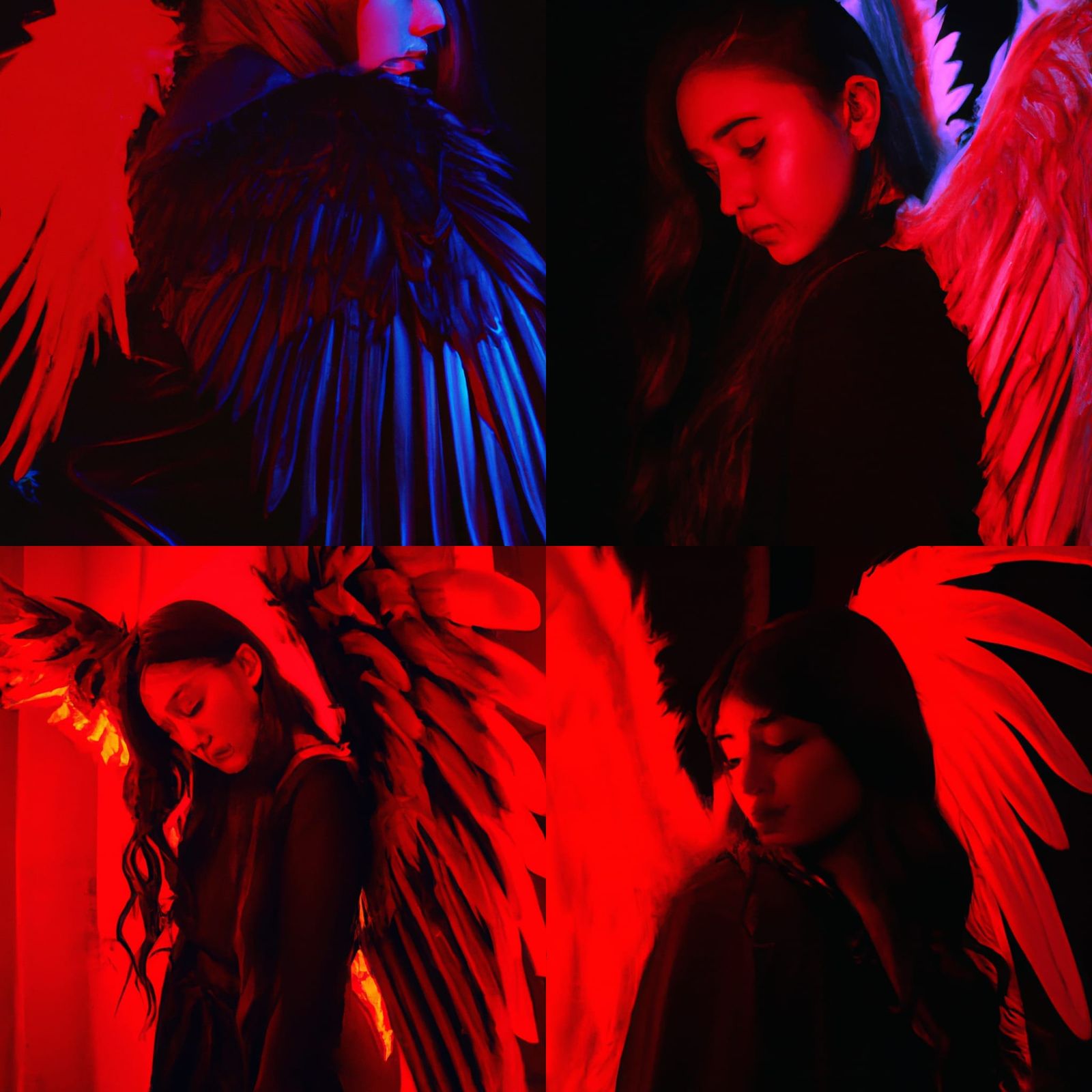 Neon Angel Fantasy in Red and Black