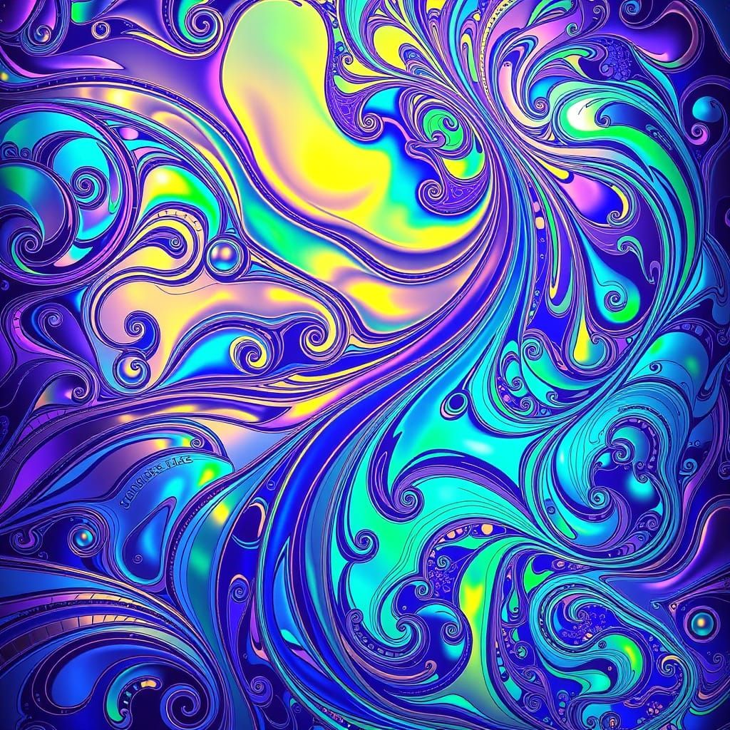 Viridescent Iridescent Art Nouveau Shimmering Hues