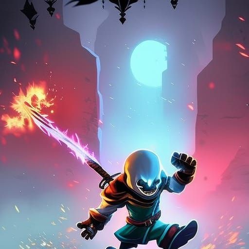 Sans from Undertale in Geometric Art Style