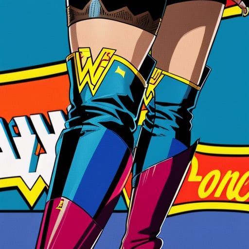 Pop Art Portrait of Woman in Boots