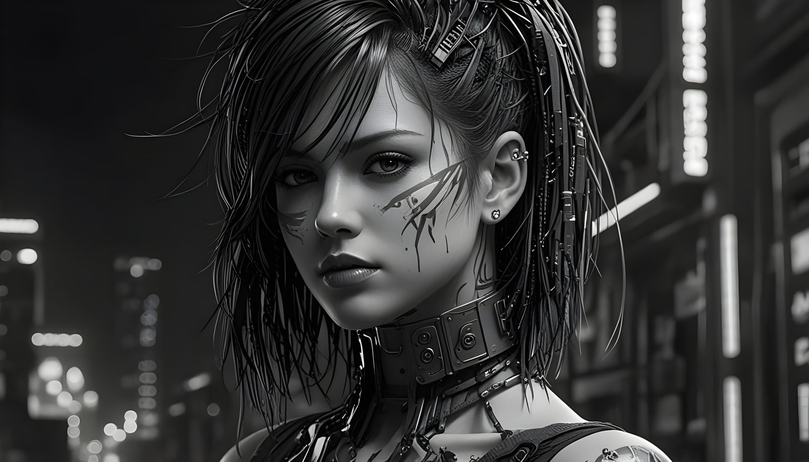 Cyberpunk Woman Portrait in 8bit Pixel Art Style