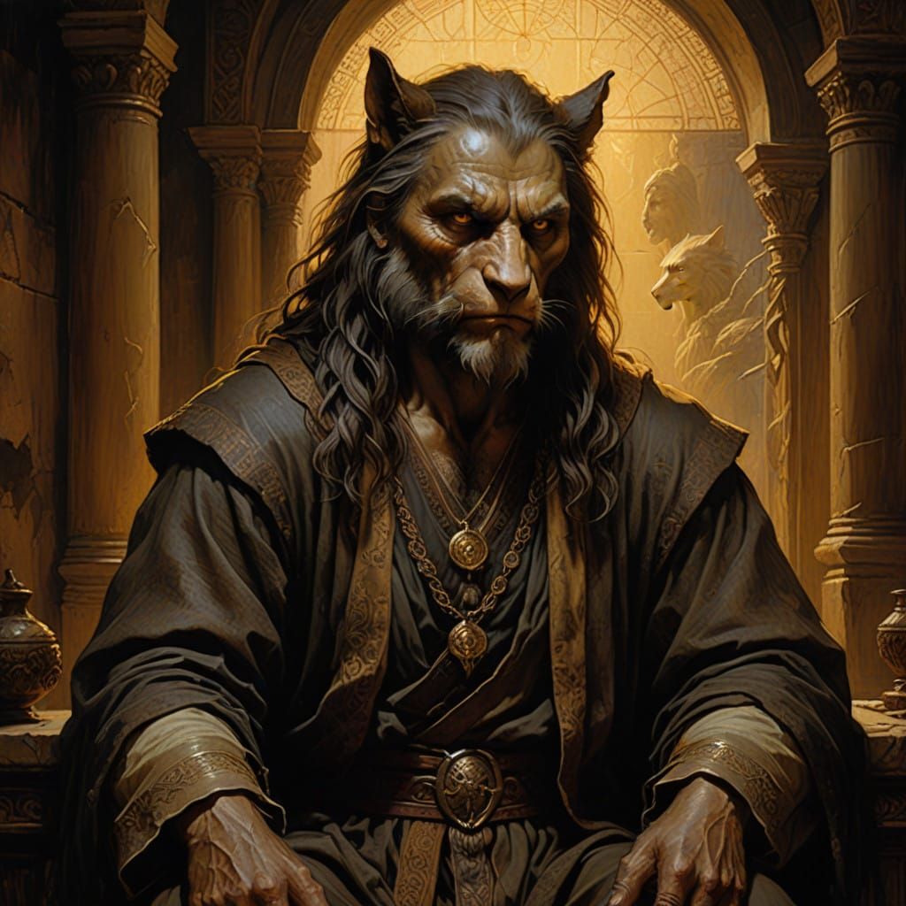 Medieval Werewolf Portrait in Renaissance Style